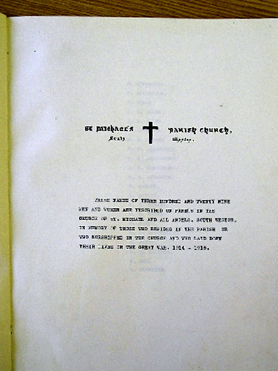 The Dedication of the First World War Book of Remembrance for South Shields