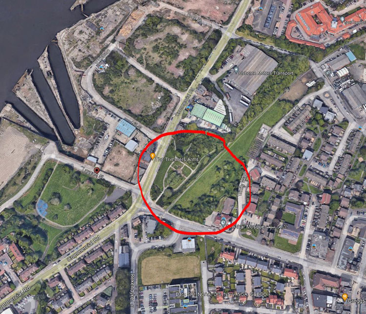 The former location of Holy Trinity Church in Laygate Street, South Shields