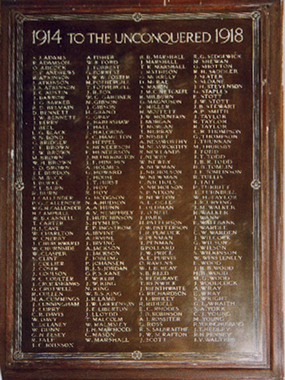 The First World War Memorial for St. Stephen's Church, South Shields