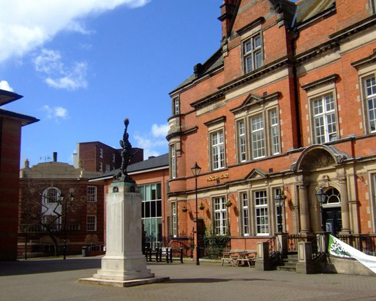 The Stafford War Memorial in front of the County Court building