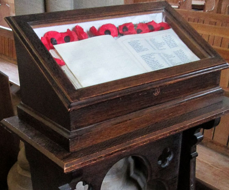 The Book of Remembrance is for the Parish of Beamish is held in an oak case