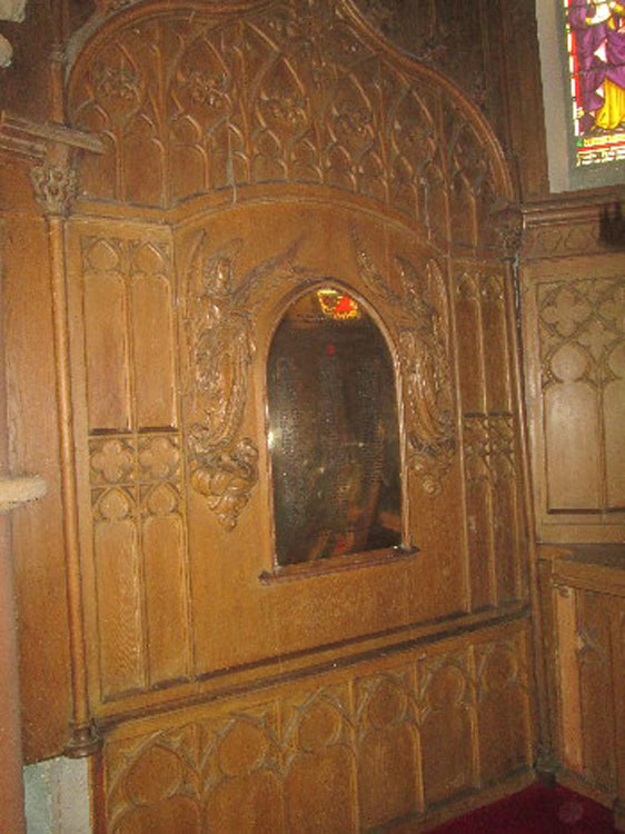The First World War Memorial in St. Joseph's RC Church, Stanley (Co. Durham)