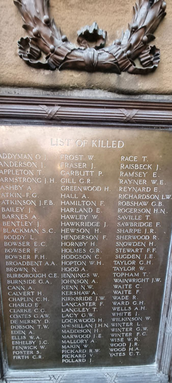 The First World War Commemorations on the Starbeck War Mmemorial