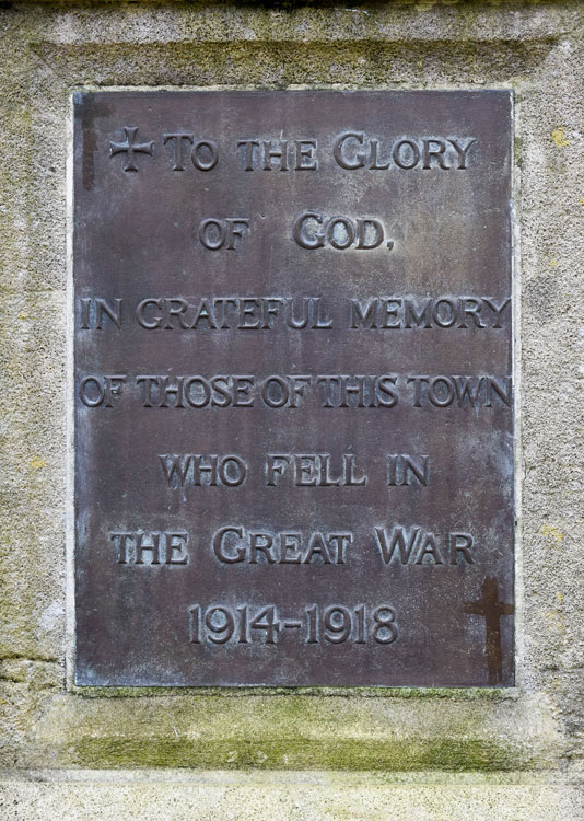 The First World War Dedication on the War Memorial for Stont Stratford (Bucks)