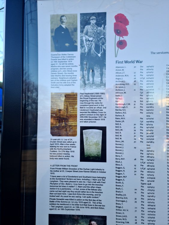The Roll of Honour for Southwick's War Dead Outside the Green Bean Cafe, and adjacent to the Cenotaph - 2