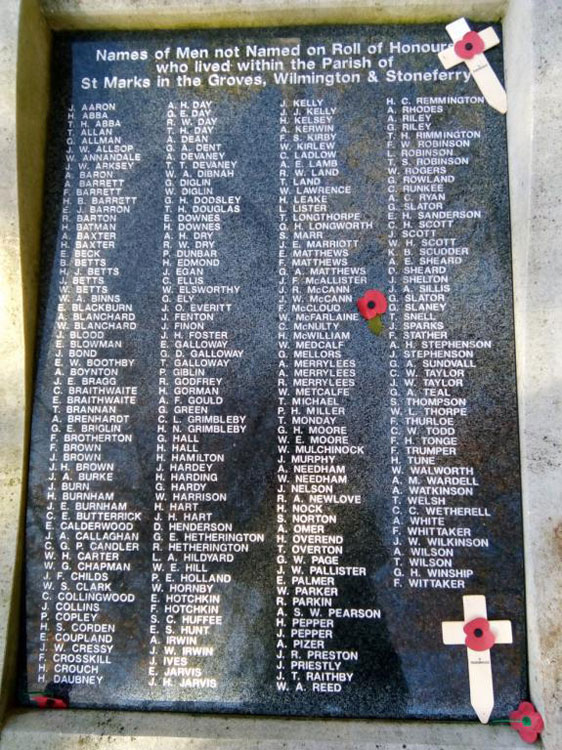 Thomas Henry Abba's Name on the Sutton-on-Hull War Memorial Addendum