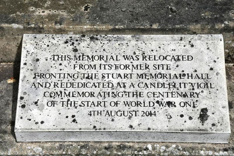 The Stone Commemoratng Relocation of the War Memorial for Tempsford (Beds)