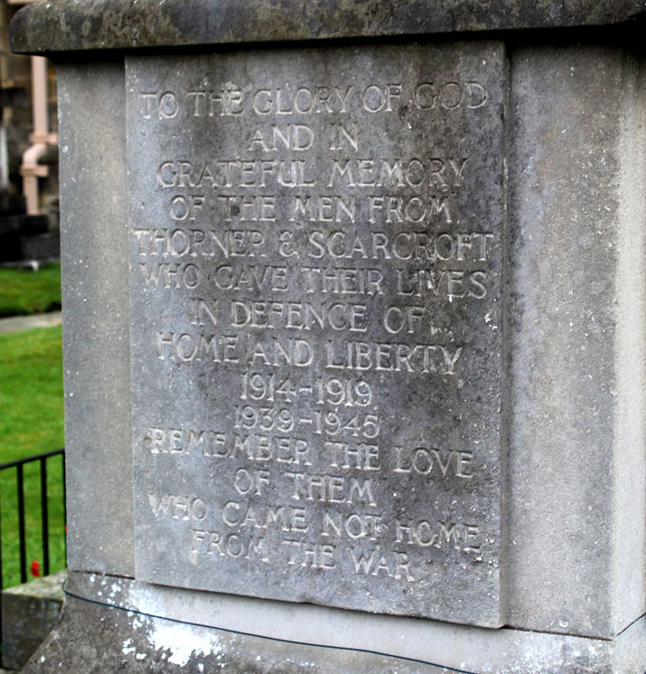 The Dedication on the War Memorial for Thorner and Scarcroft (Leeds)