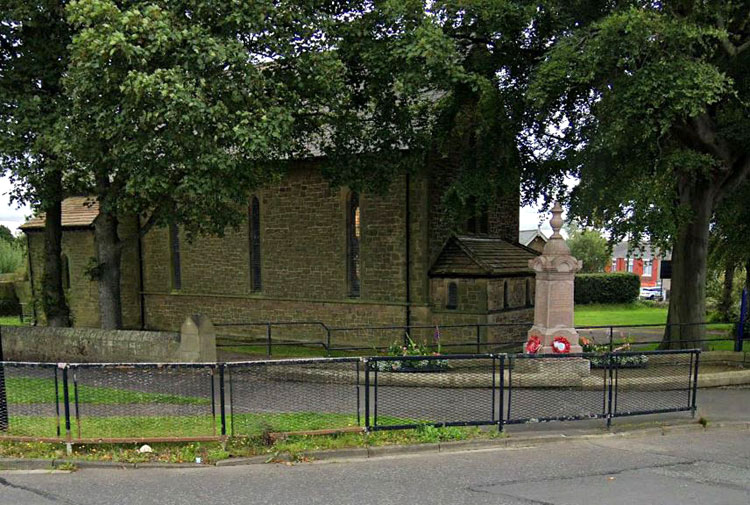 The Throckley War Memorial outside the Church of St. Mary the Virgin