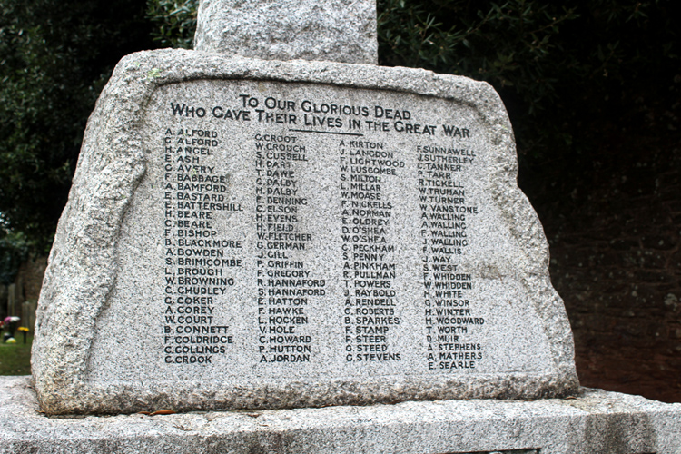 The War Memorial for St. Marychurch, Torquay.