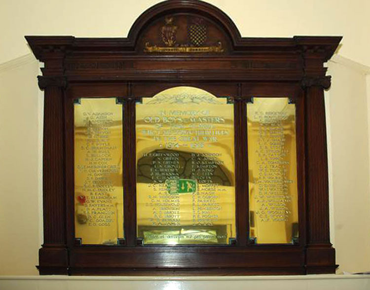 The First World War Roll of Honour for Watford Grammar School