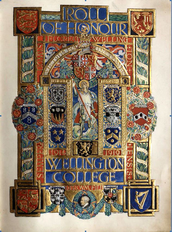 The Title Page of the Wellington College Roll of Honour for the First World War