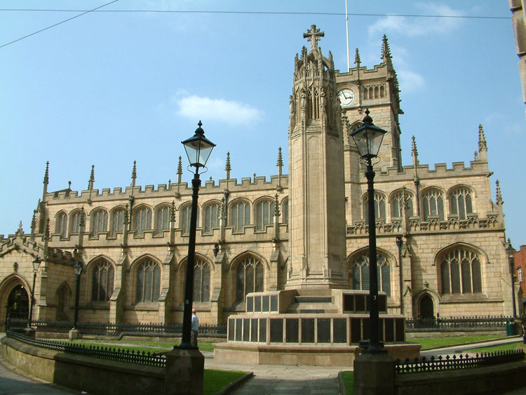 The Wigan War Memorial outside All Saints' Church, Wigan