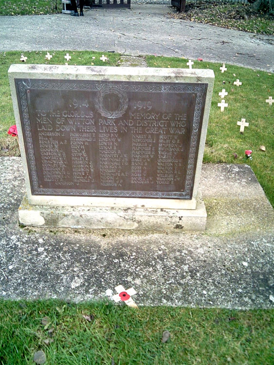 The First World War Memorial in Witton Park Cemetery