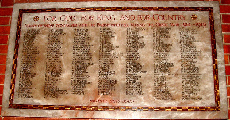 The Christ Church, Woking, Parishioners War Memorial