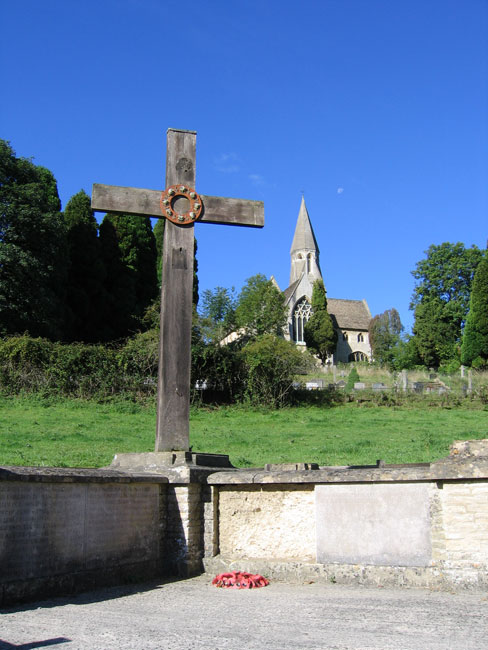The Woodchester War Memorial close to the Church of the Annuciation at Inchbrook.